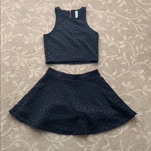 Black skirt and top